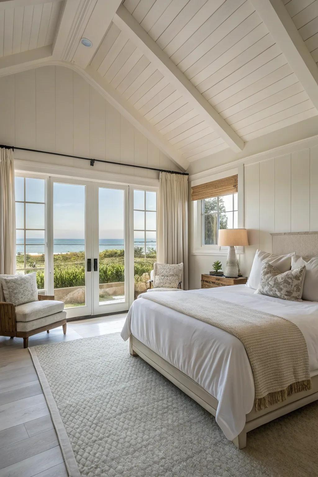 A minimalist design creates a peaceful bedroom retreat.