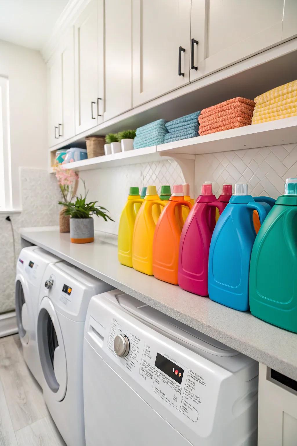 Color-coordinated sets enhance the harmony of your laundry decor.