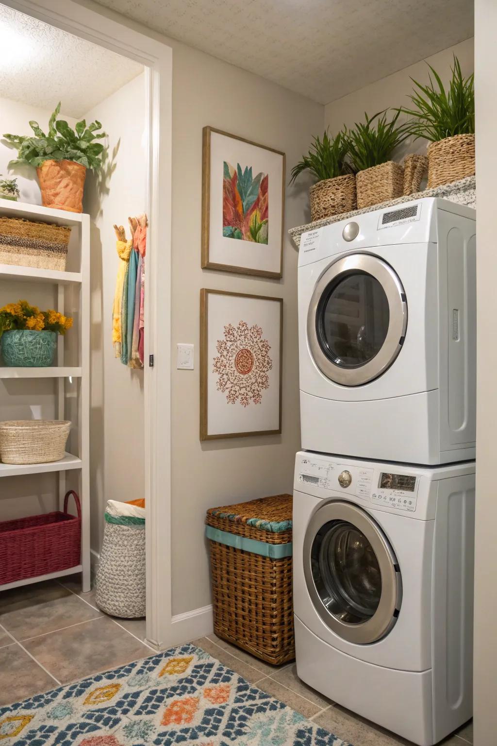 Make your laundry room your own with stylish decor.