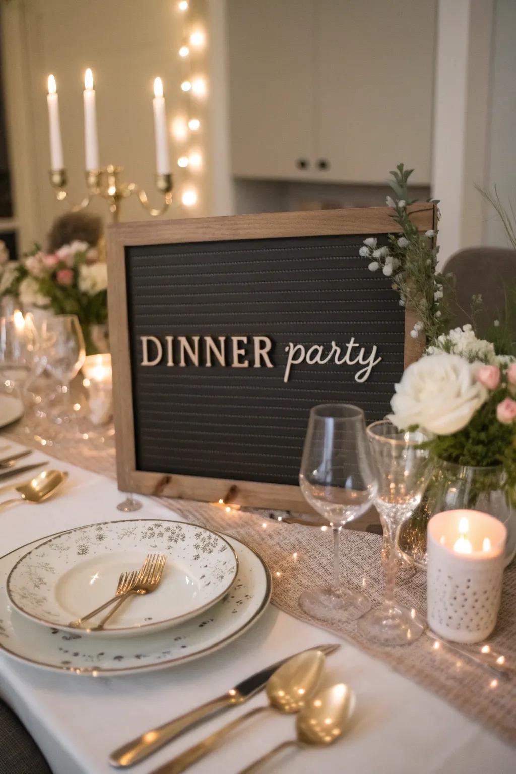 Prepare an unforgettable dinner gathering with theme-oriented messages showcased on your letter board.