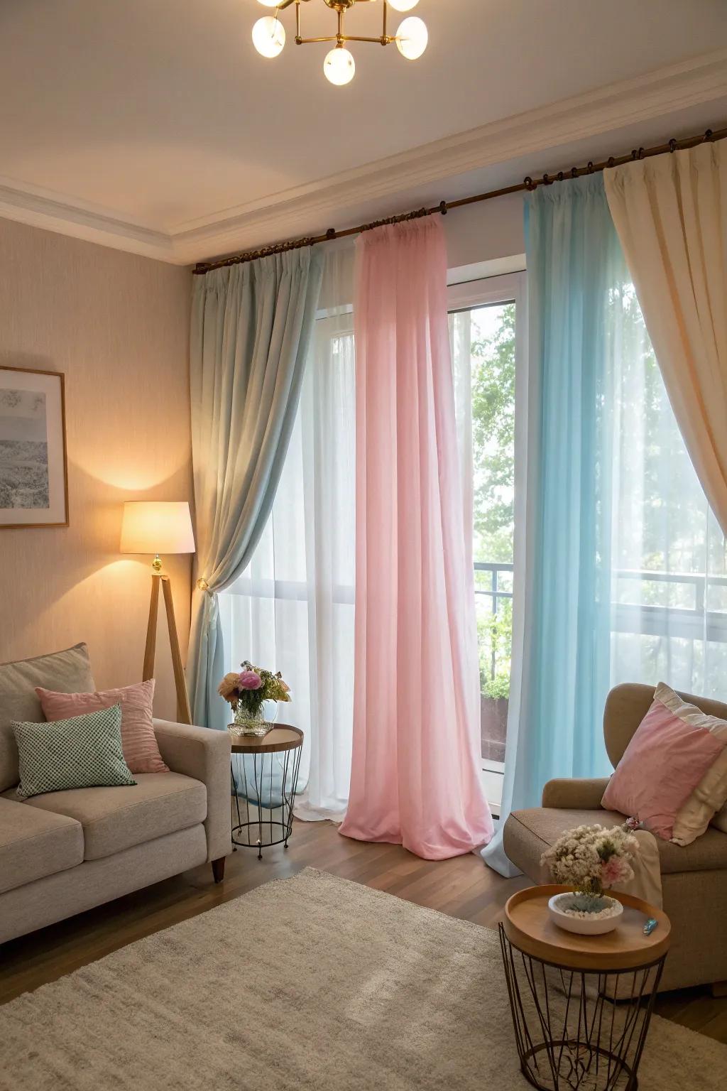 Light shades provide a soft and calming touch.