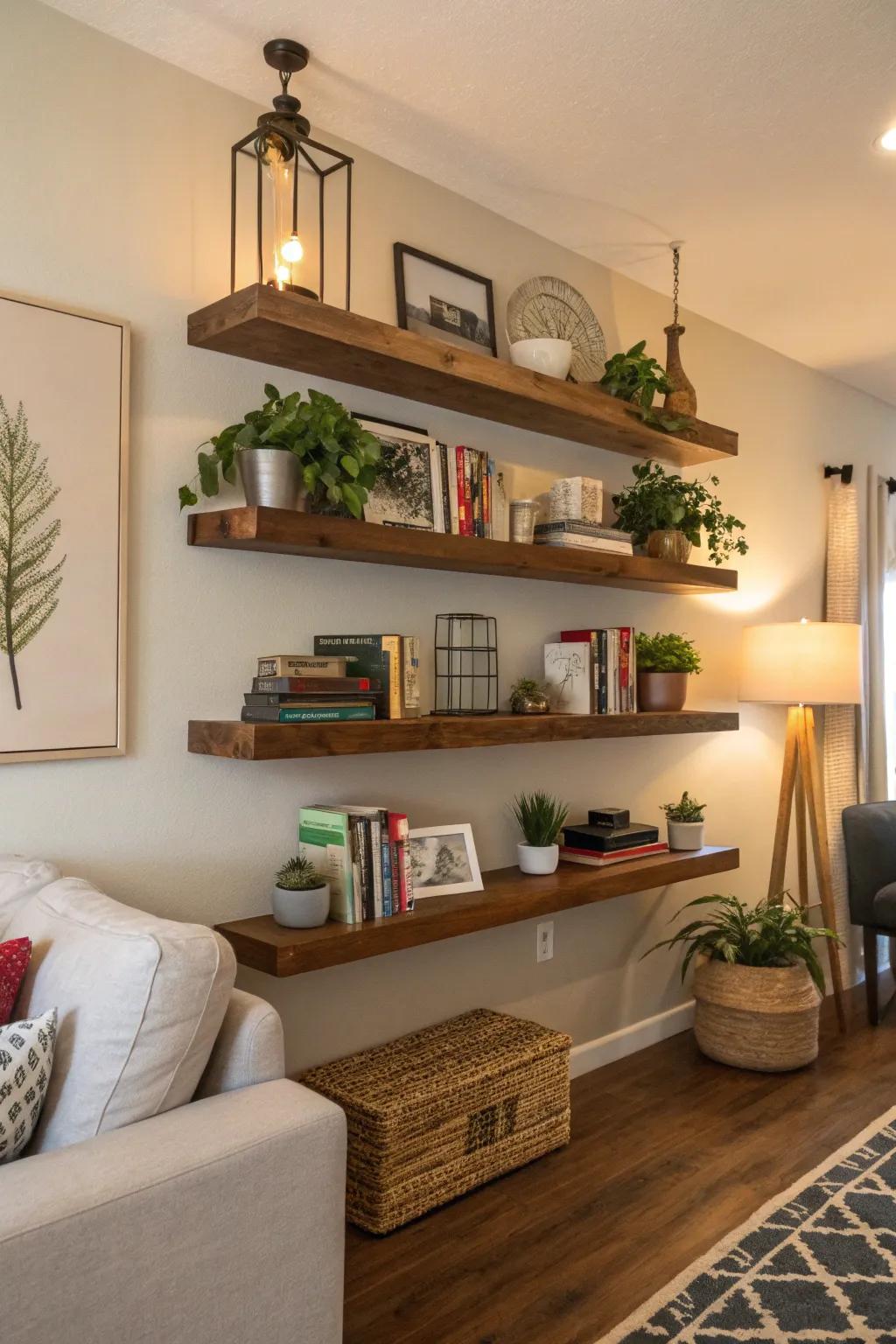 Improve creativeness by using layered shelving distance.