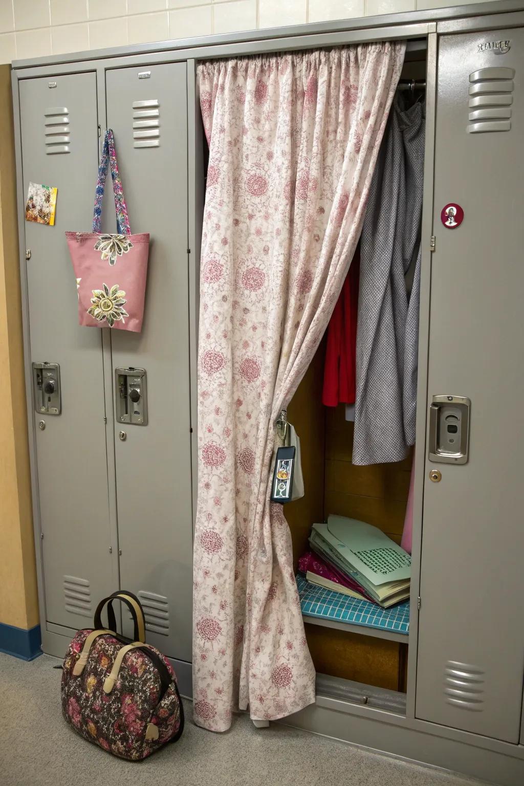 Add charm and privacy with beautiful locker hangings.