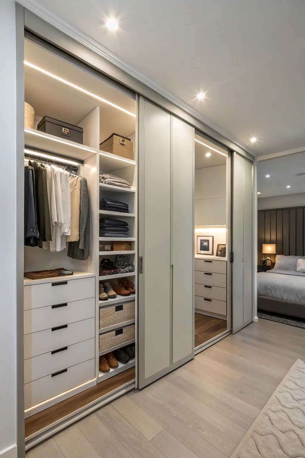 Hidden storage: keeping things clean.