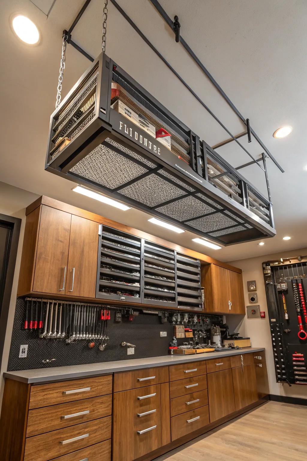 Elevate your workshop arrangement with a sleek top storage frame&mdash;perfect for maximizing area and displaying artistry.