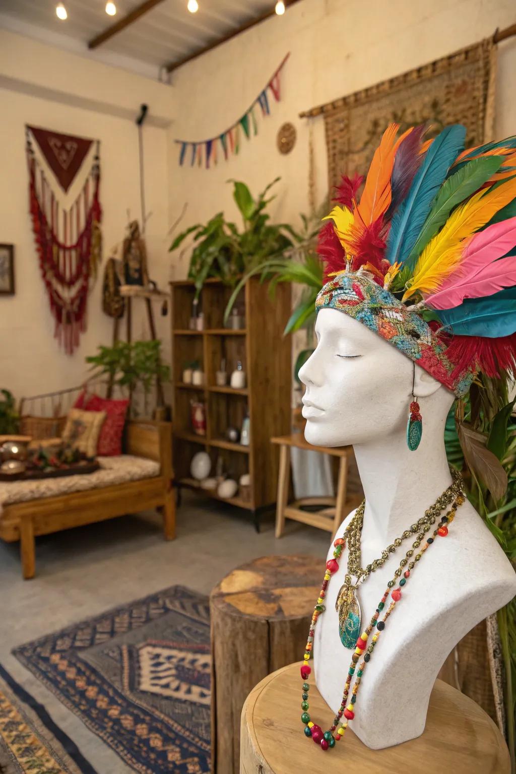 Free-spirited details cultivate a tranquil and artistic aura.