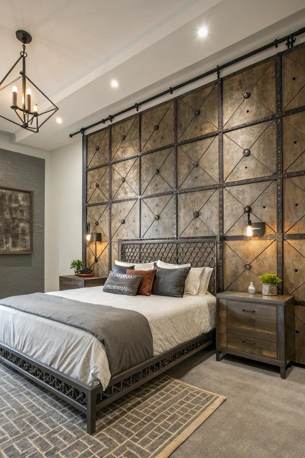 Industrial elements enhance the modern vibe.