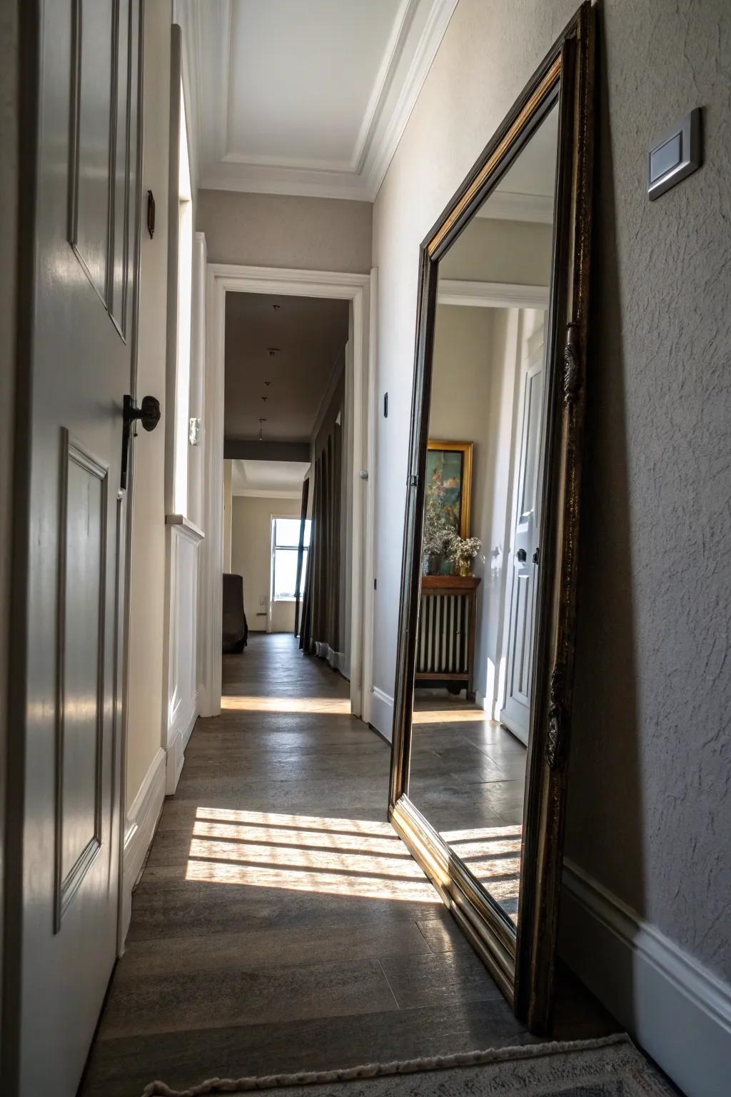 Low-slung mirrors present a unique perspective and aesthetic.