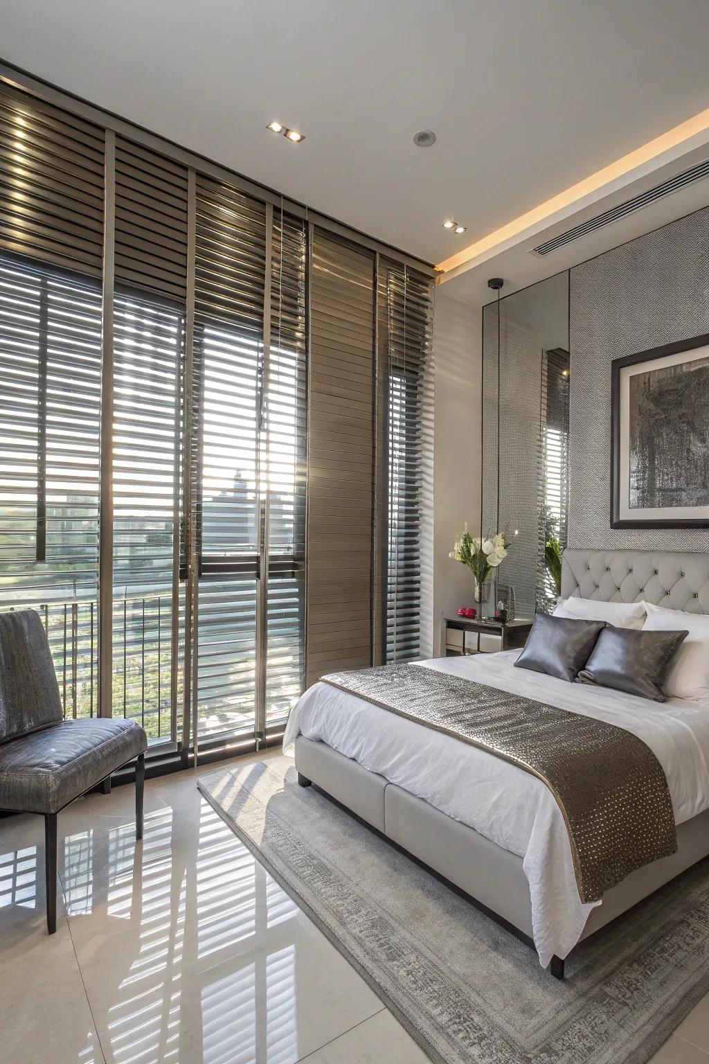 Metallic blinds for a sleek modern edge