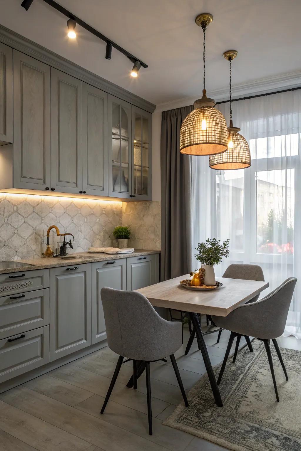 Increase warmth in your cooking area with gentle lighting.