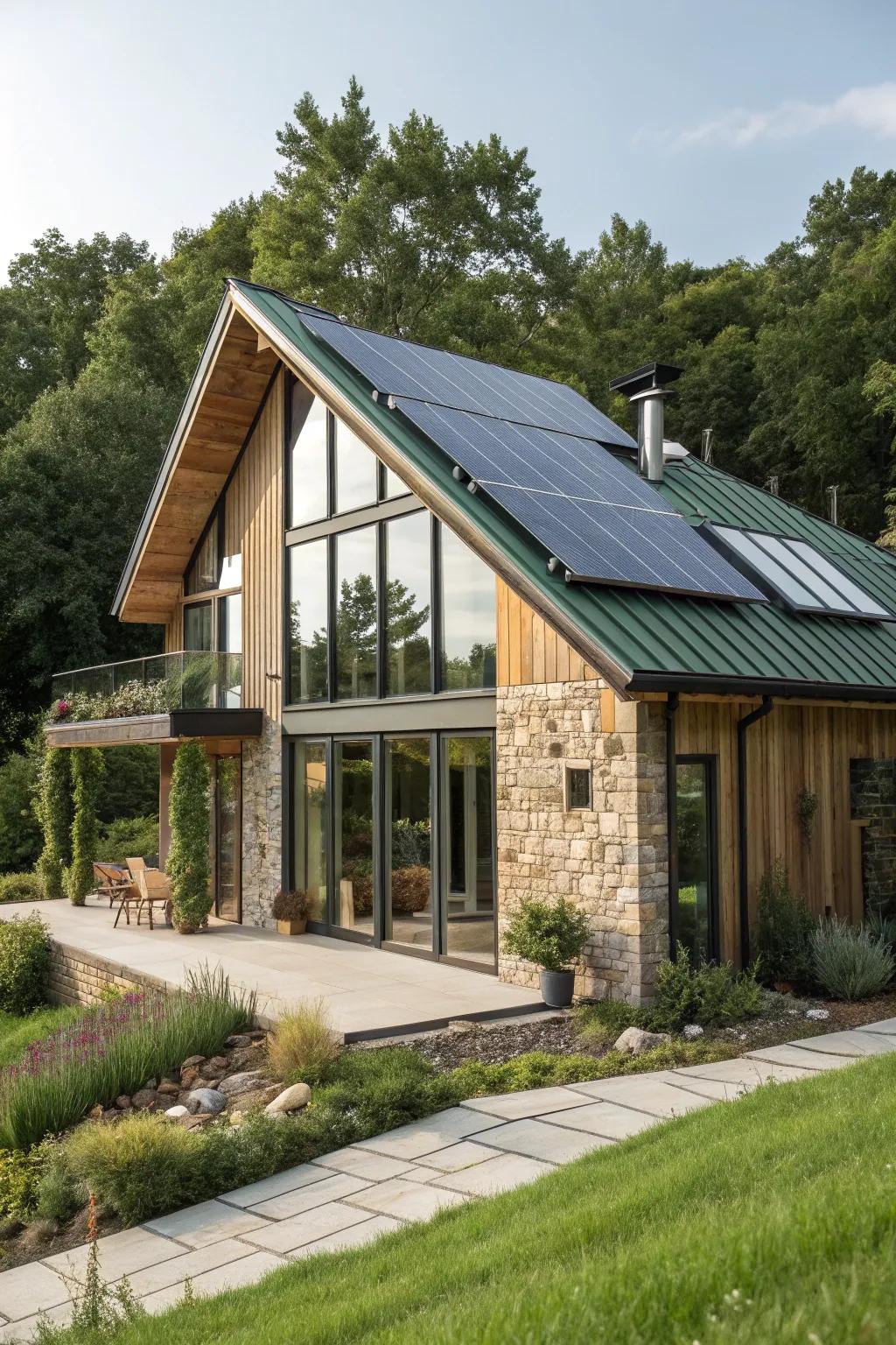 Sustainability meets design in this modern eco-friendly home.