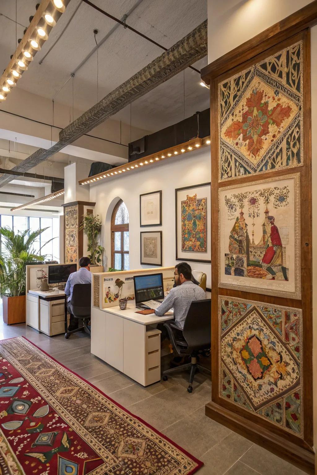 An office design displaying aspects that reflect local heritage.