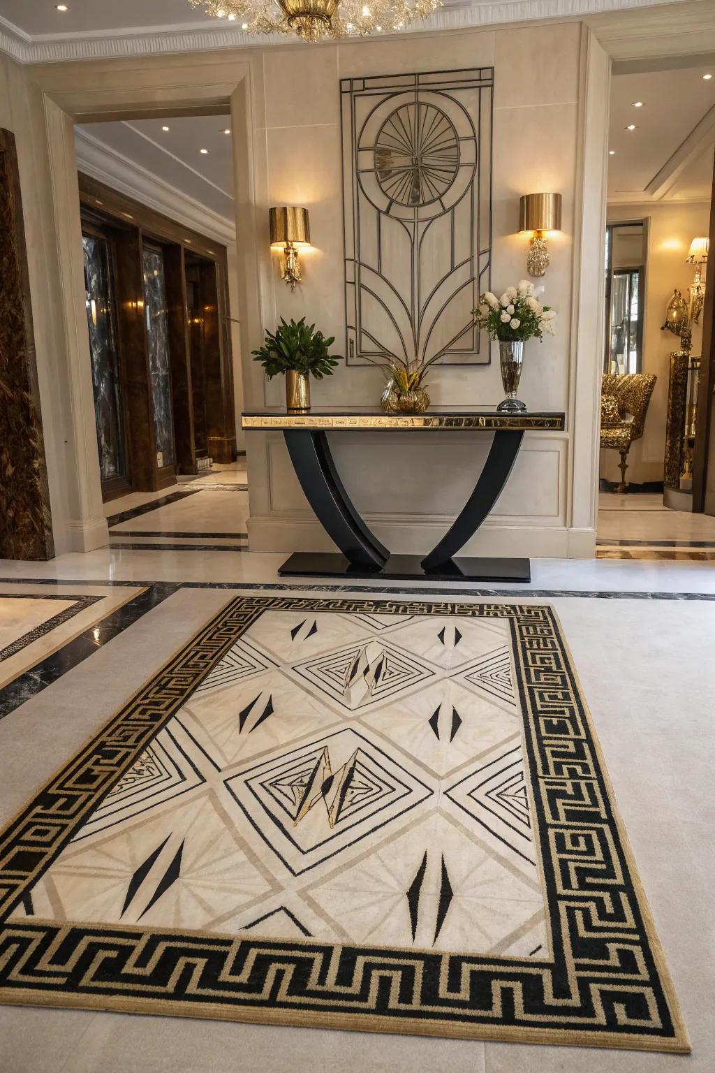 Any space gains ageless elegance from Art Deco rugs.