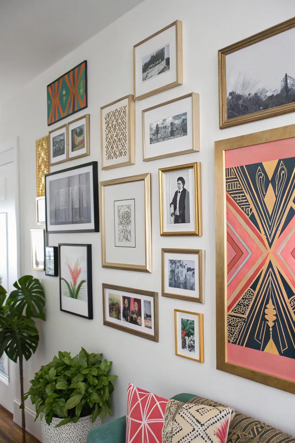 Varied art exhibits contribute individuality and visual fascination.