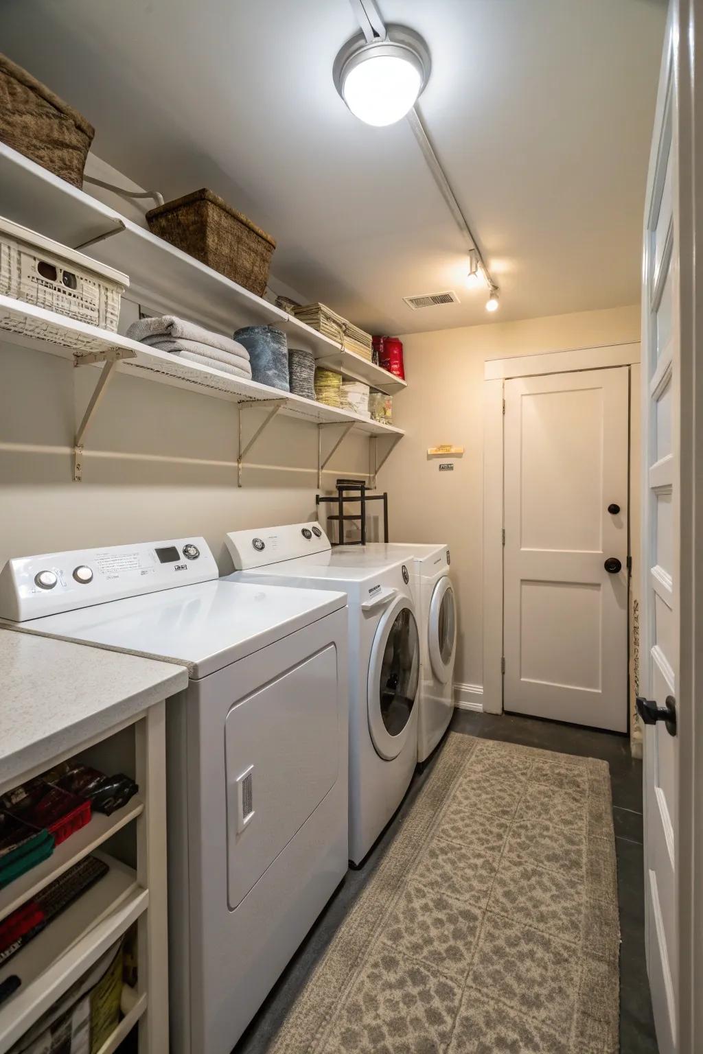 Folding countertops offer extra workspace without occupying continuous area.