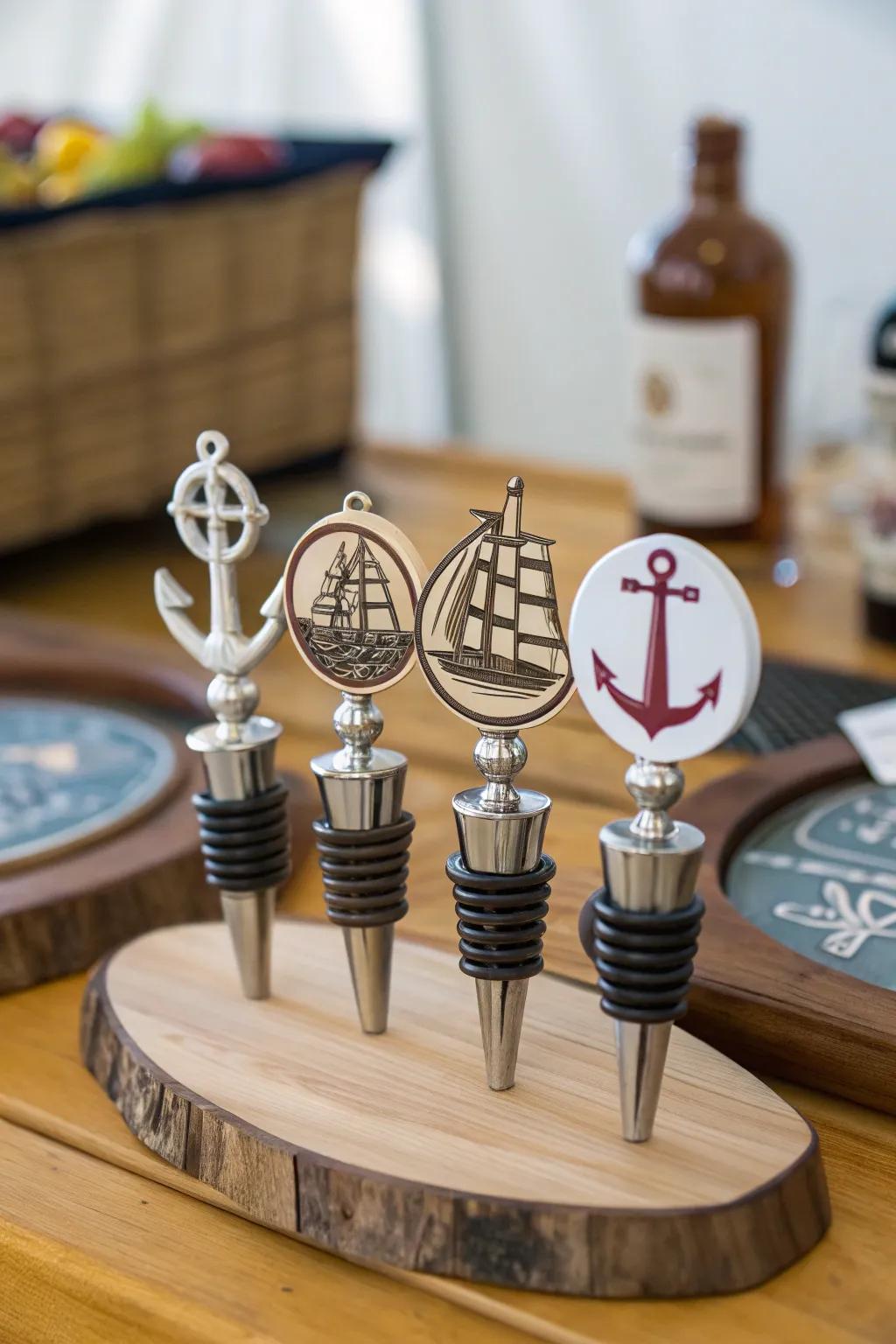 Seafaring wine preservers add a touch of the sea to your bar collection.