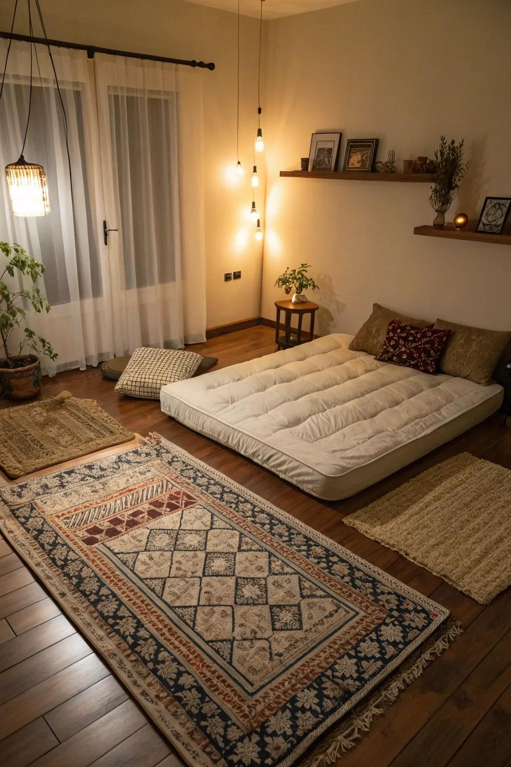 Rugs aid in defining your space, adding texture and warmth.