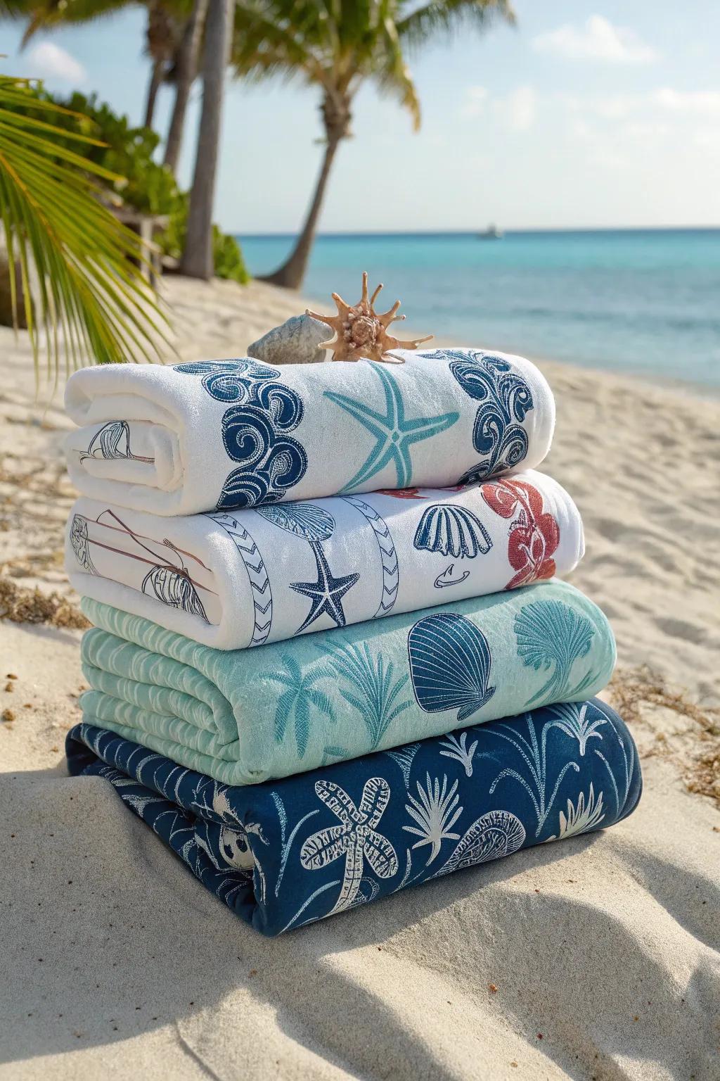 Personalized shoreline towels that make for thoughtful and practical gifts.