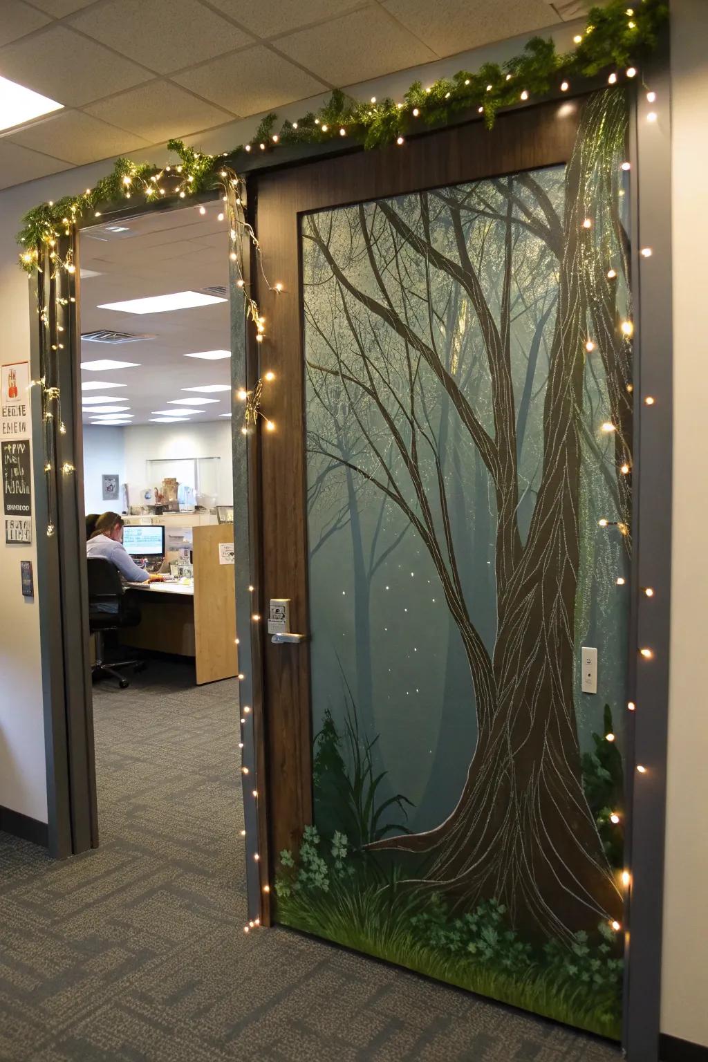 Enchant your space having a secret forest-themed entrance.