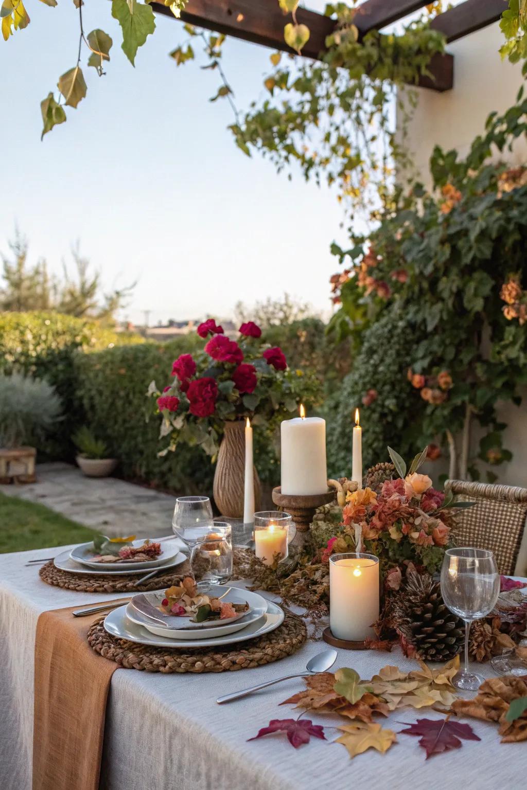 A themed outdoor dining setup for a special gathering.
