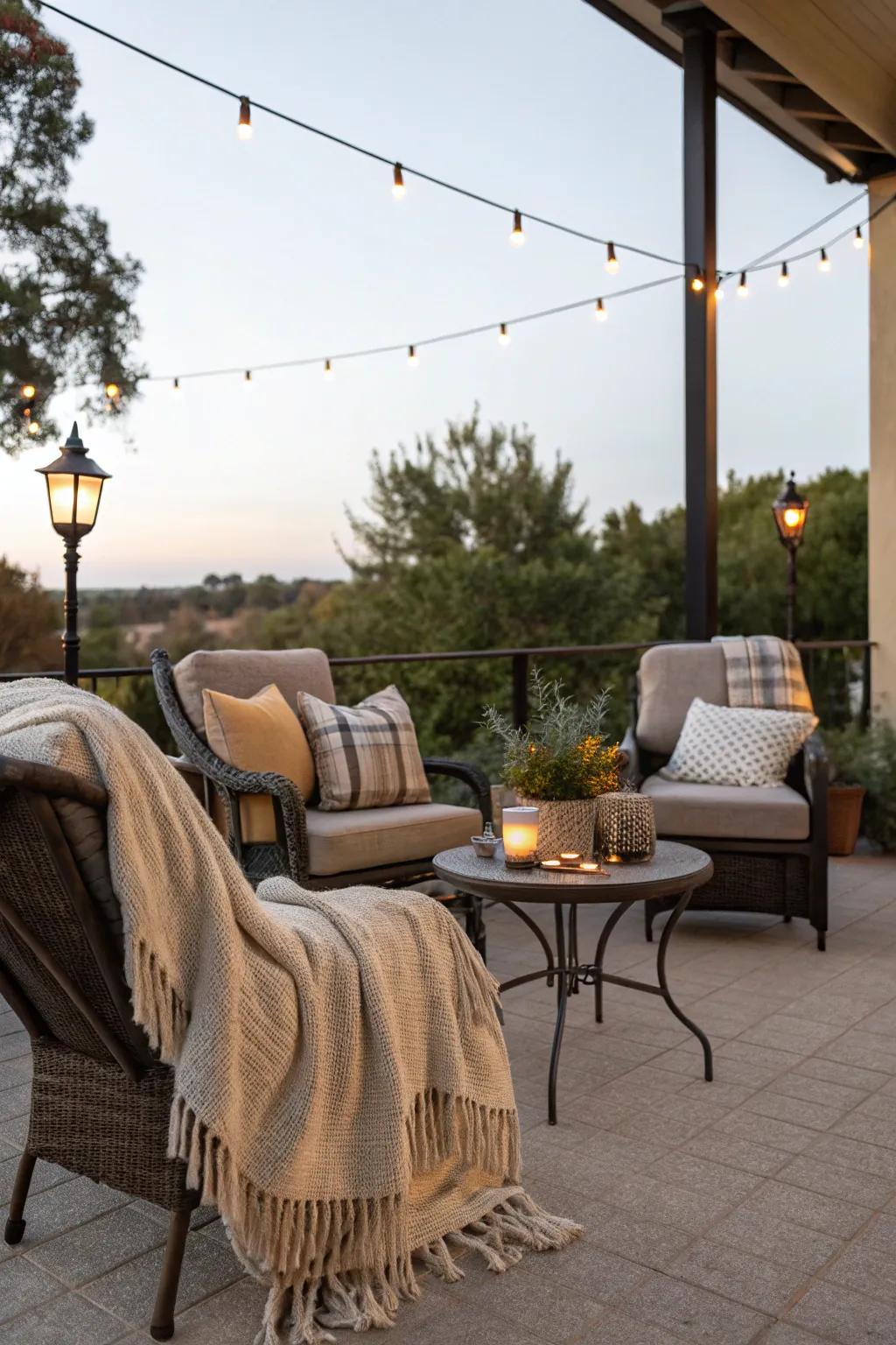 Outdoor blankets deliver warmth and comfort.