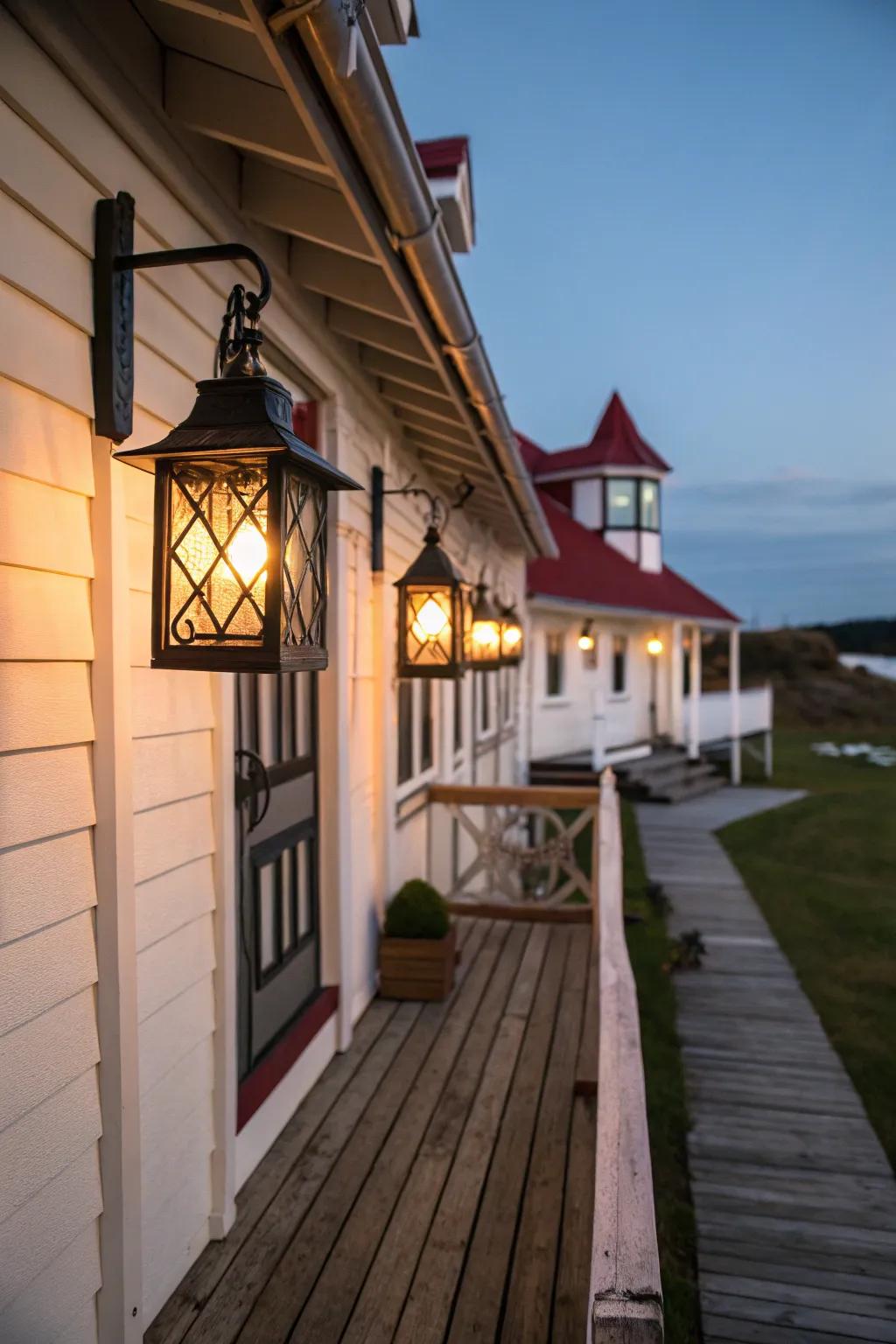 Introduce a touch of charm with lantern-style lighting.