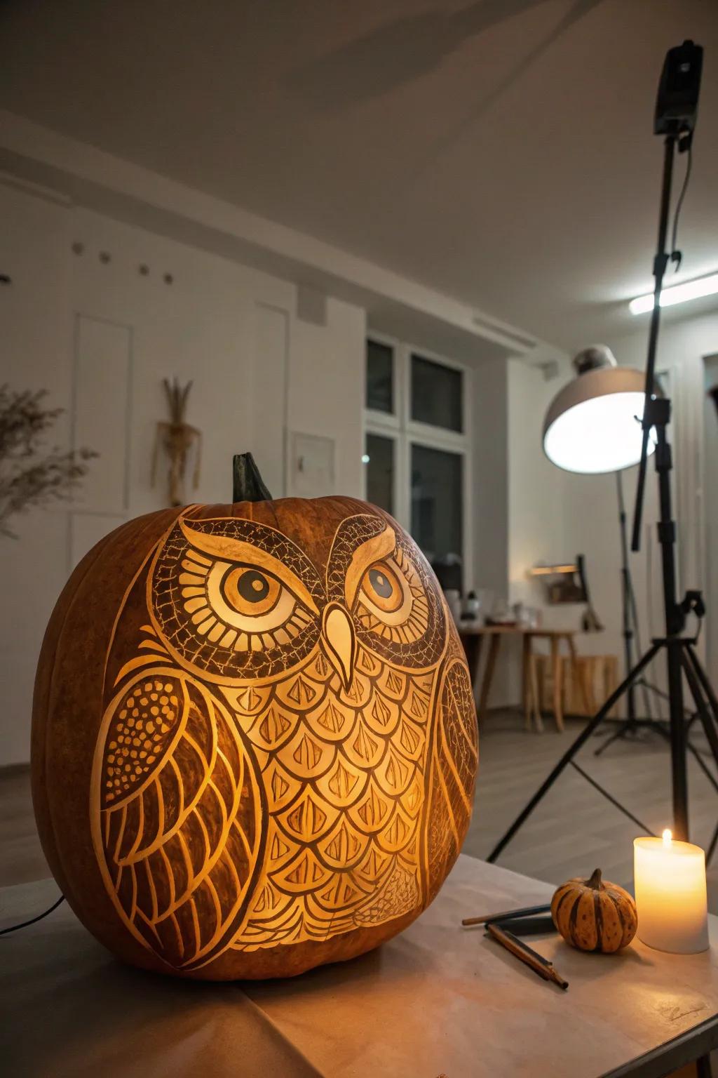 An owl mandala design that brings artistic symmetry to your decor.