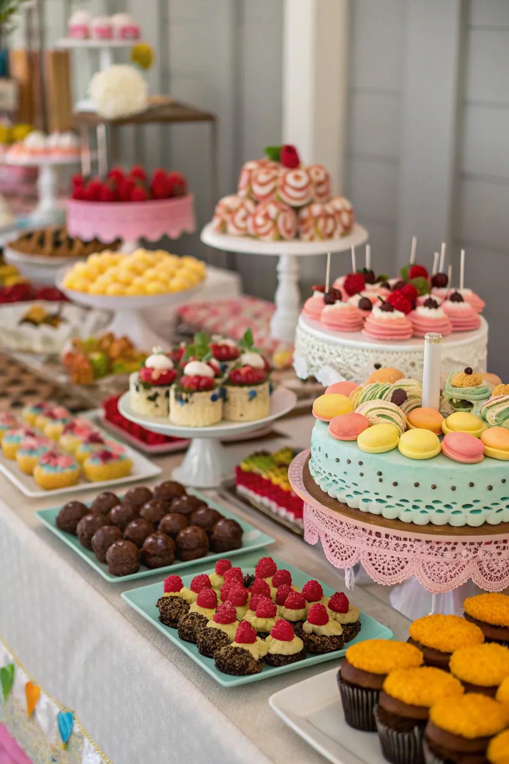 A dessert table offering both visual allure and sweet treats