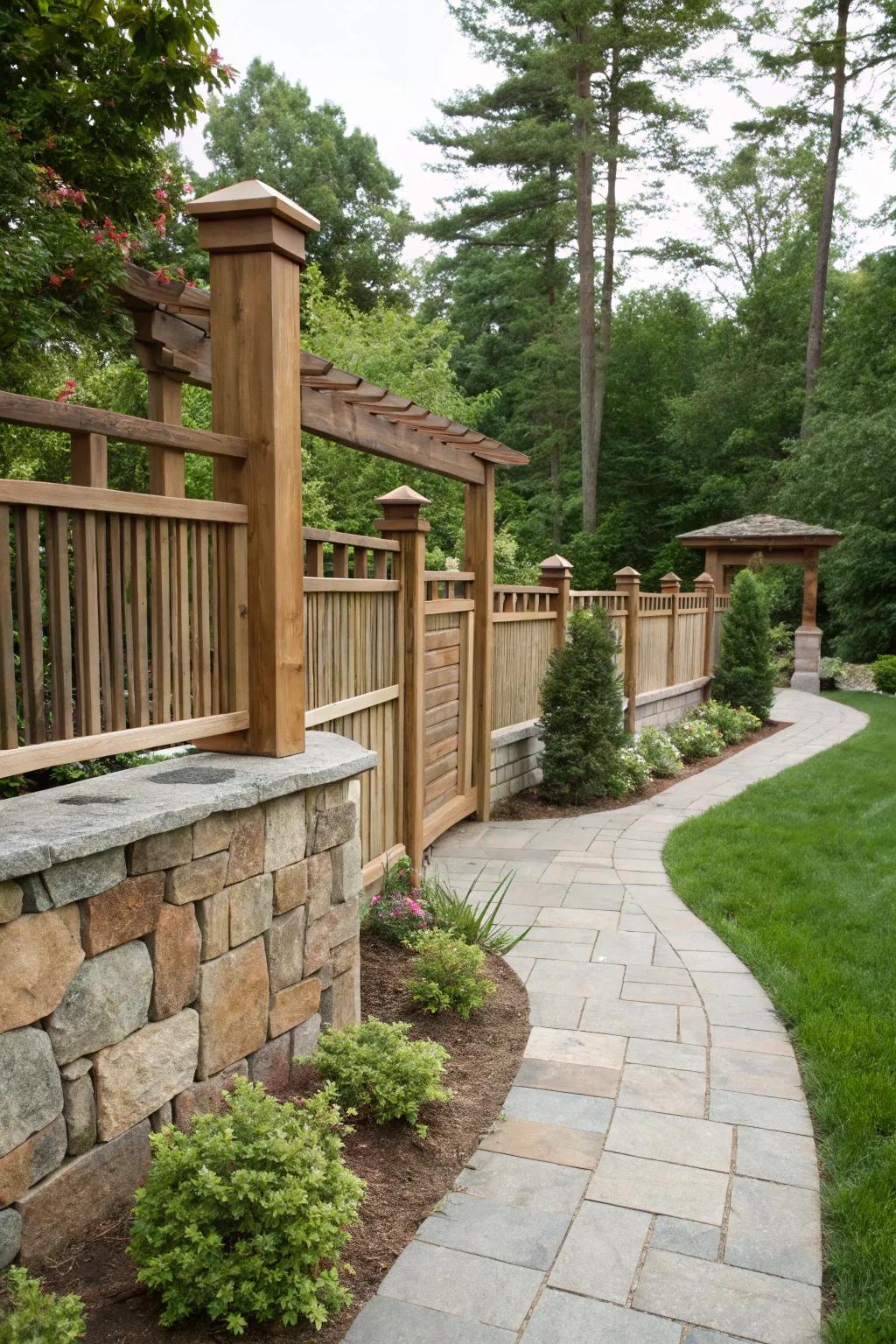 Stone and timber provide a timeless, natural aesthetic.