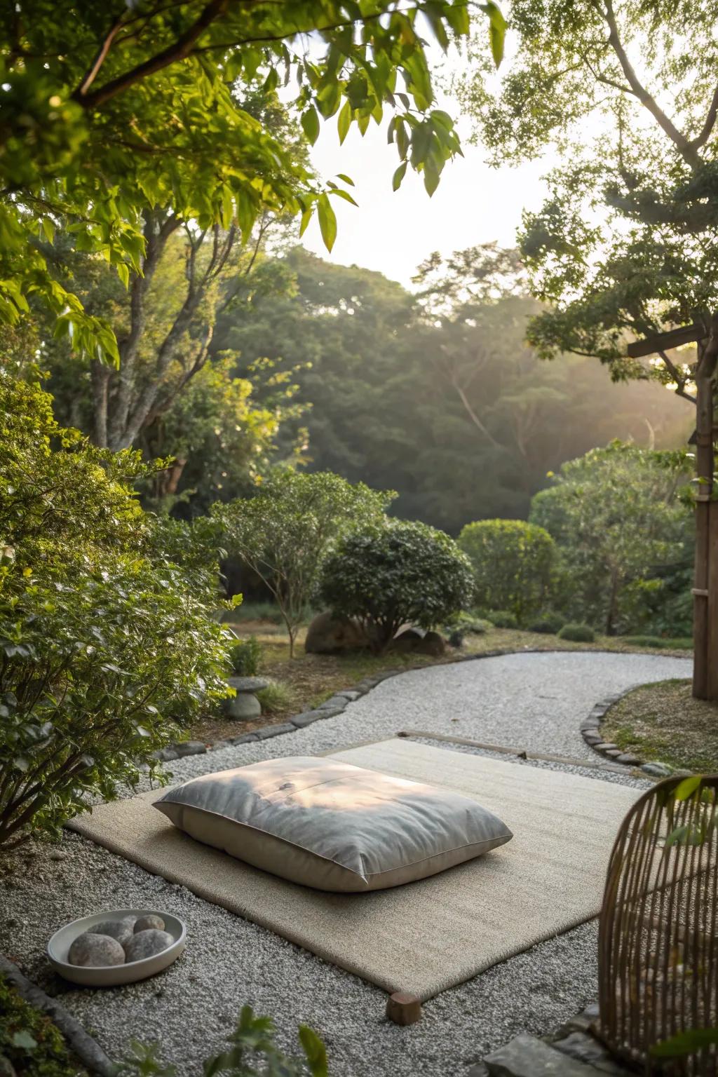 A tranquil contemplation area designed for mindful moments.