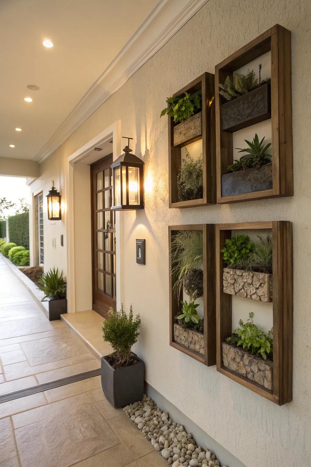 Generate depth through depth box plant exhibits.