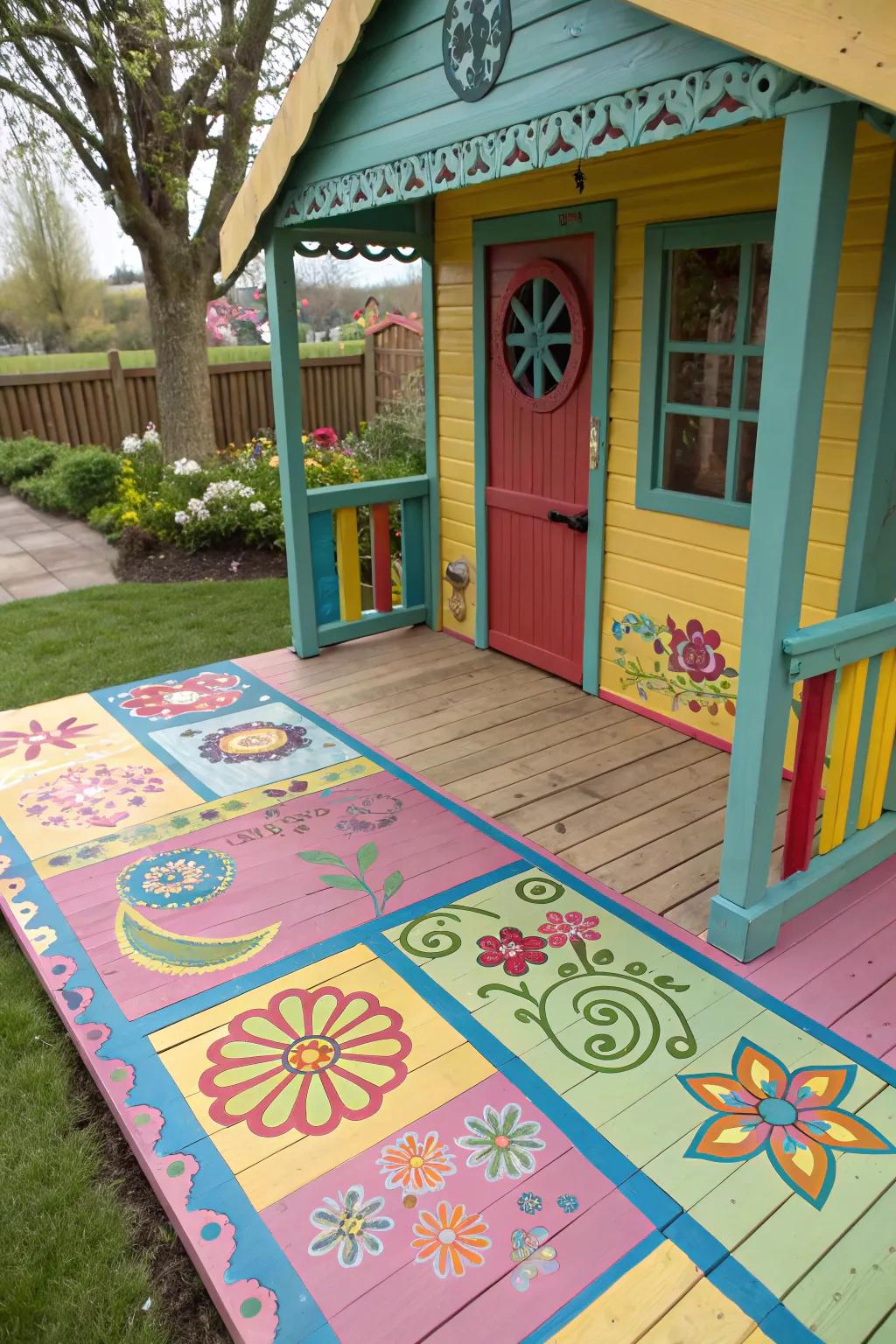Painted planks: A personal brushstroke, turning playhouses into family masterpieces.
