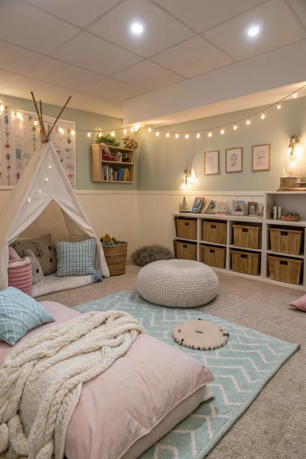 A relaxation space inside of your playroom.