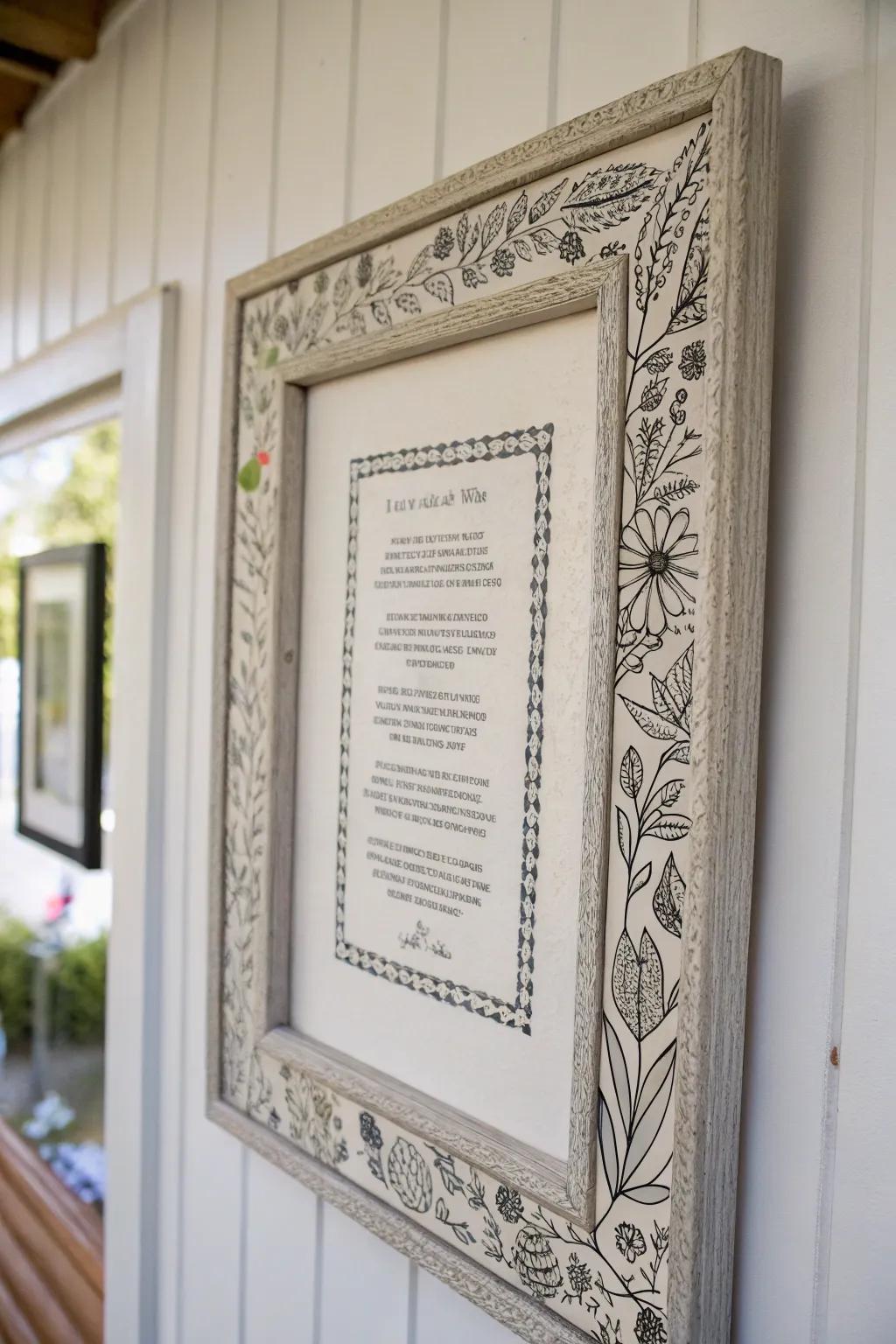 Poems gain an intimate presentation through customized borders.