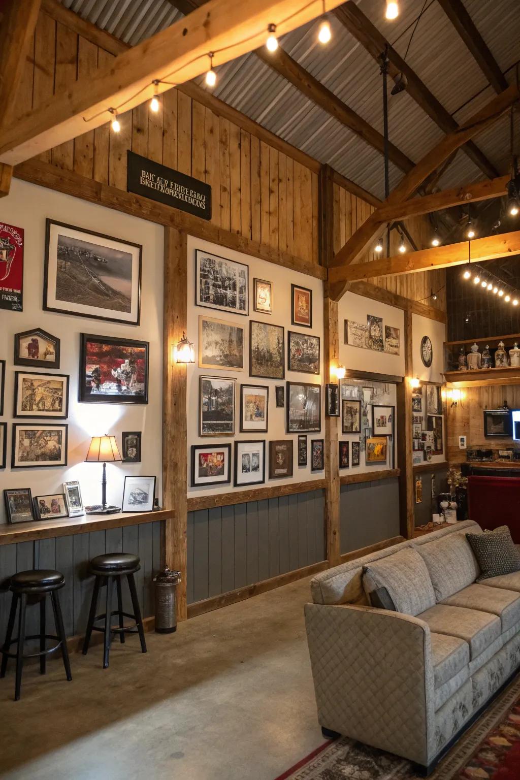 Custom wall decor introduces a distinctive touch to your man cave.