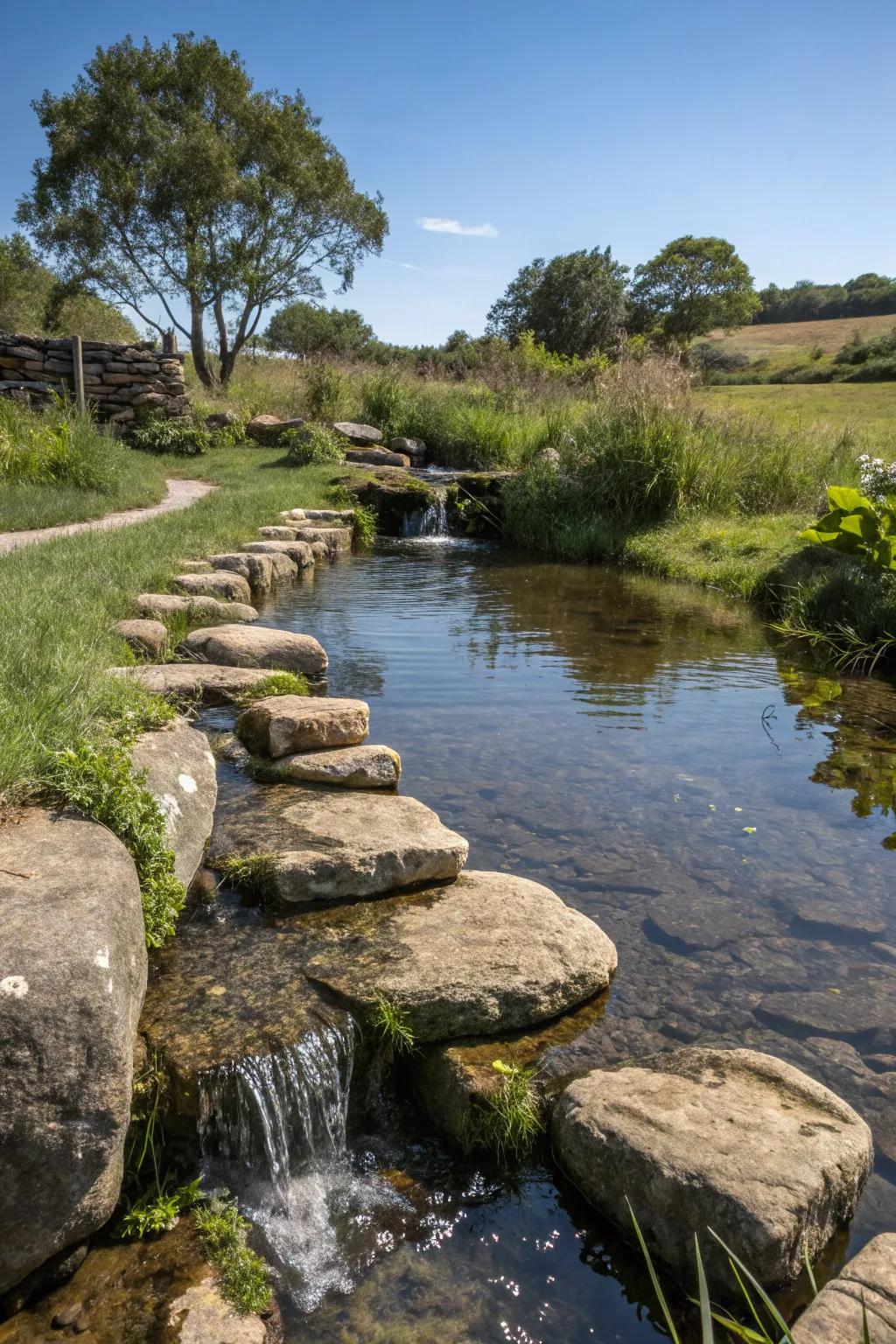 Rustic blueprints usher a charming countryside sensation to your pond stream.