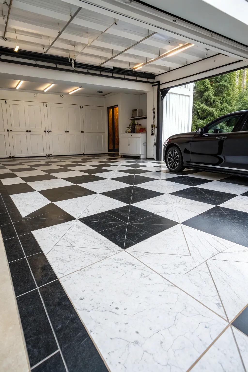 Make a bold declaration with high contrast square designs.