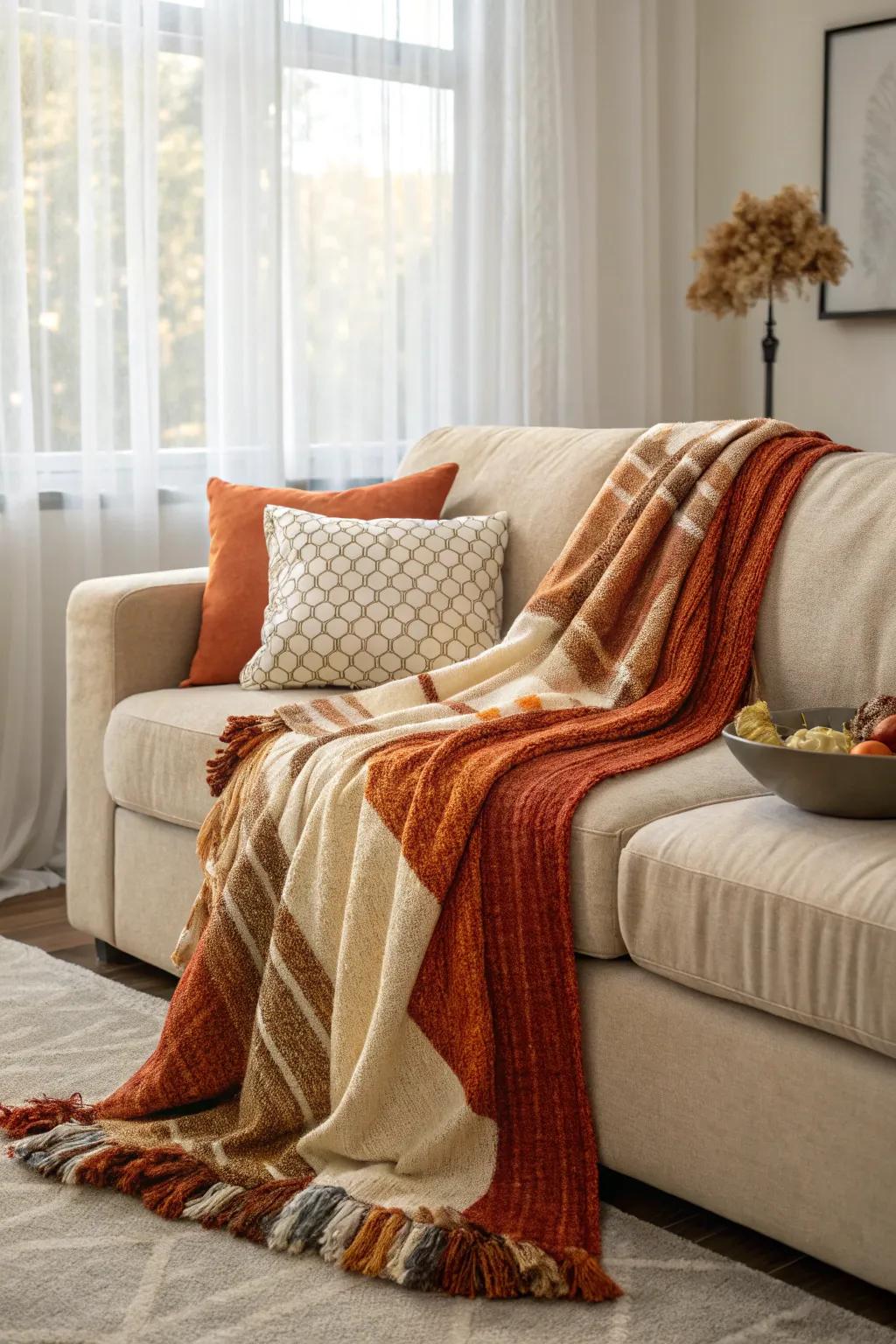 Seasonal throw blankets add warmth and style to living spaces.