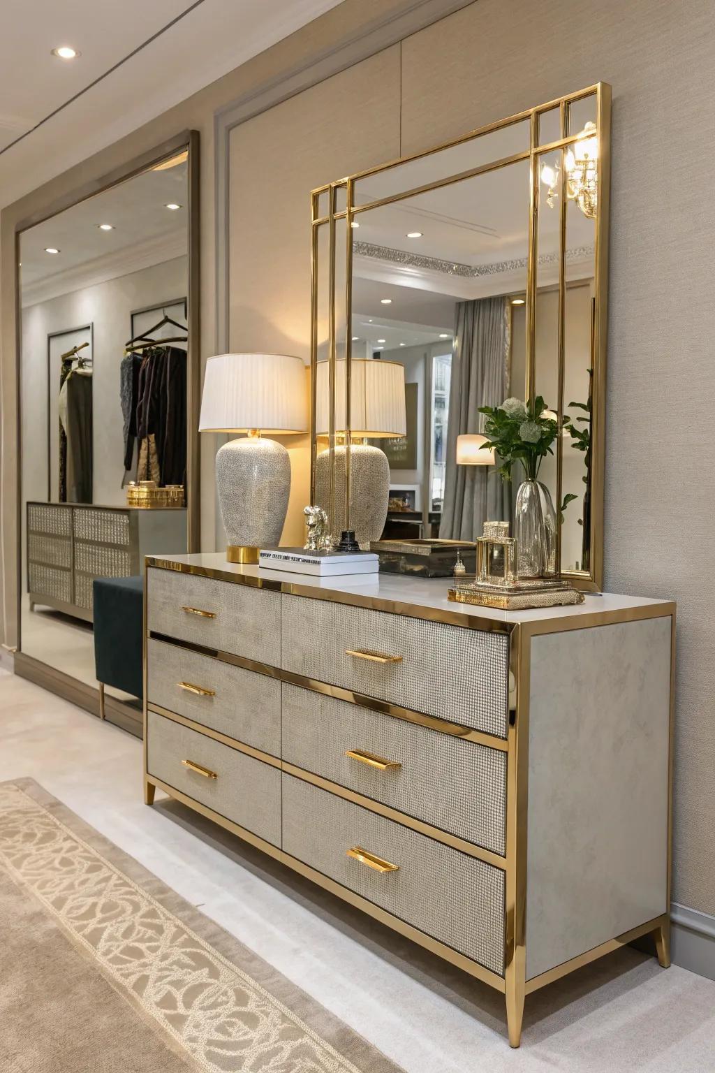 Metallic accents bring a luxurious touch to your furniture.
