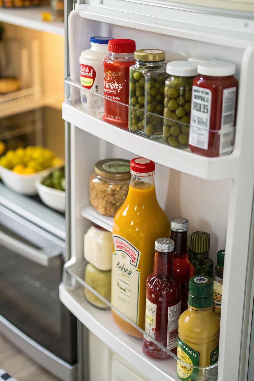 Entryway stockpiling is perfect for sauces and longer-enduring things.