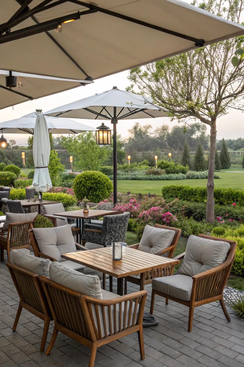 Outside spaces deliver an energizing alternative to traditional meal settings.