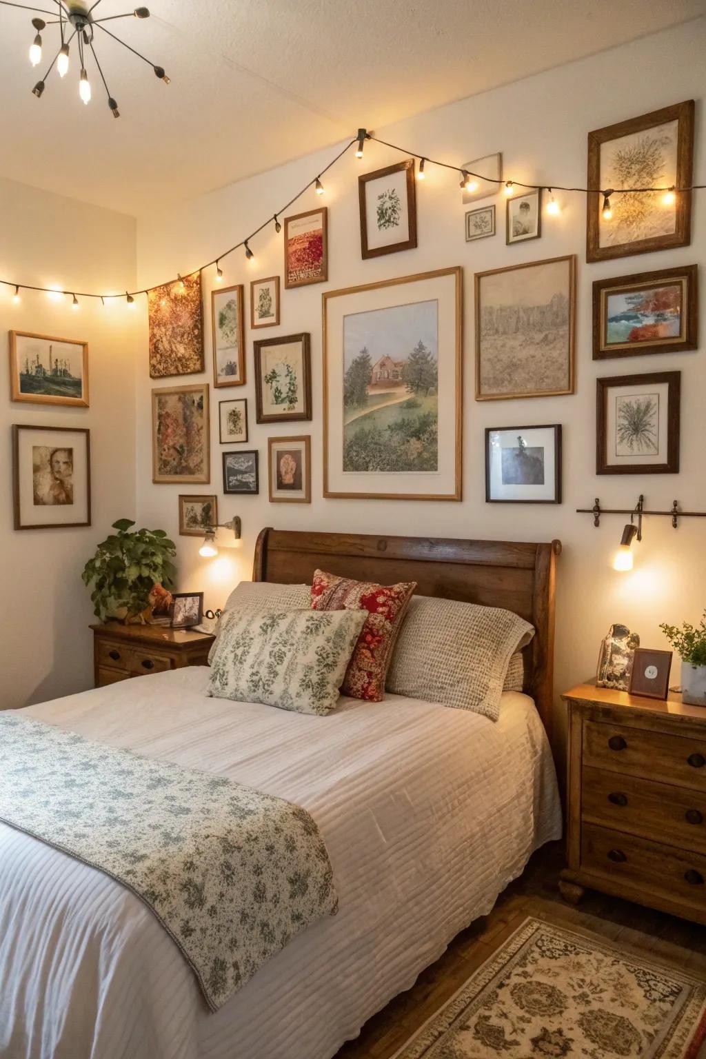 Vintage gallery wall tells a personal story.