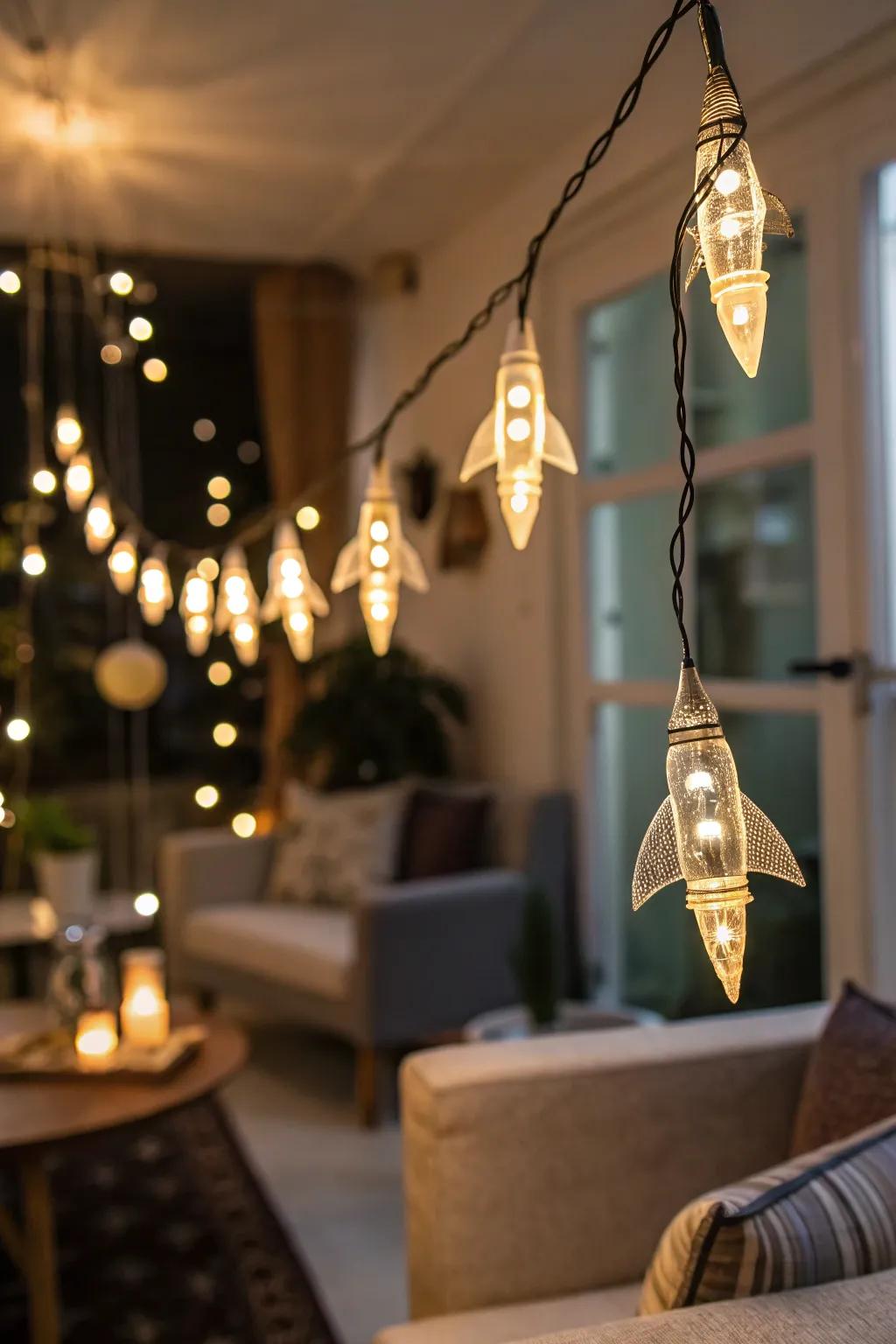 Establish a magical ambiance with shuttle filament lights.