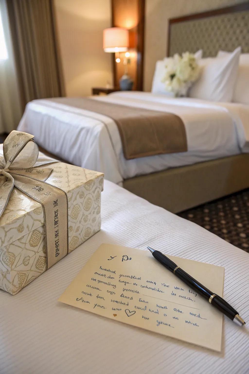 A surprise gift adds a personal touch of love.