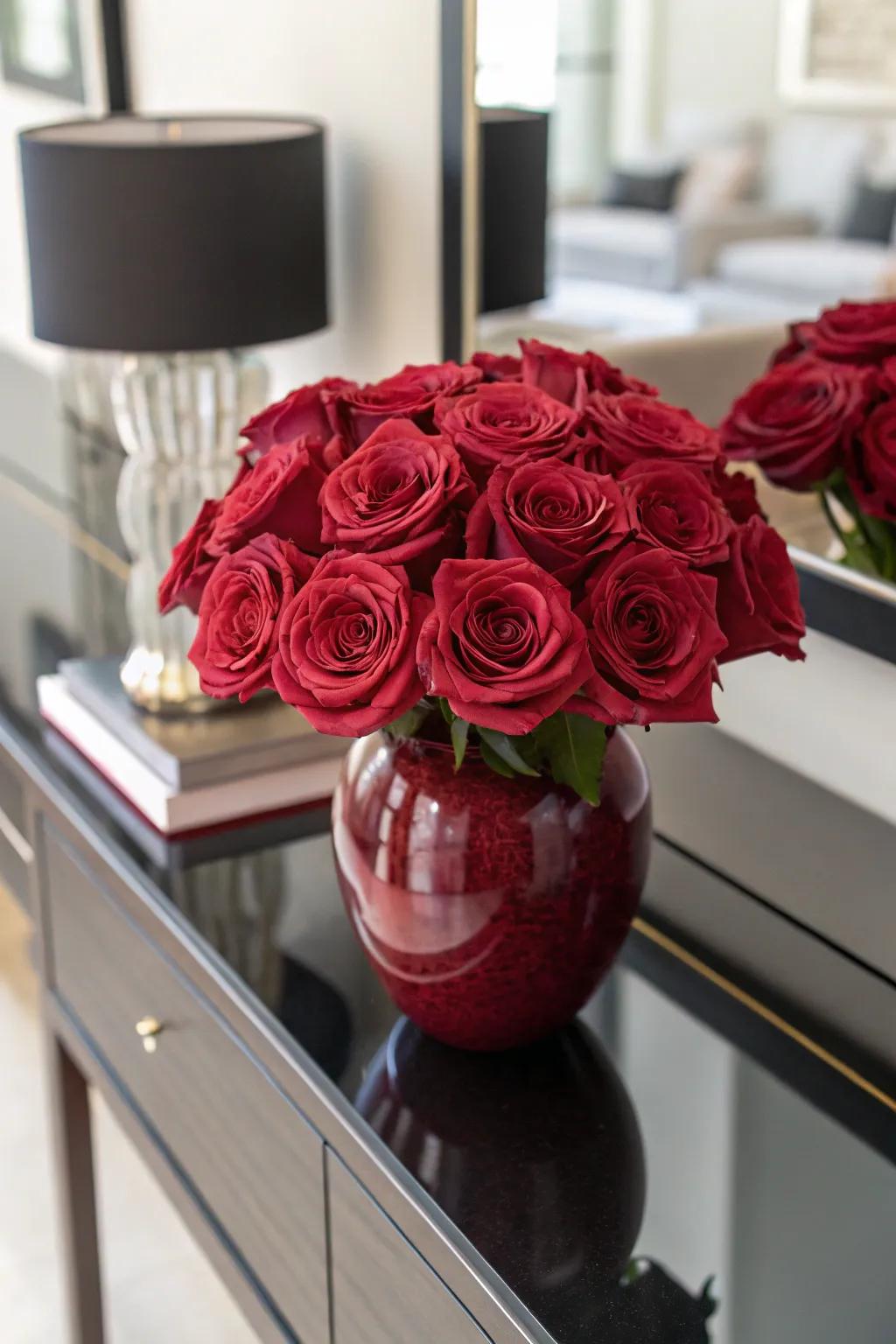Sophisticated monochromatic rose spectacle.