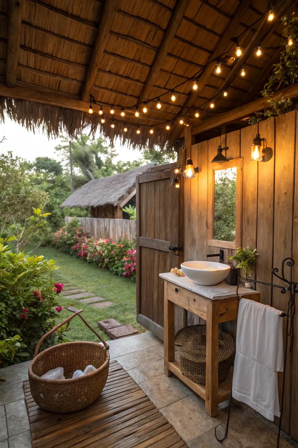 Tiny bulb strands create a magical evening mood.