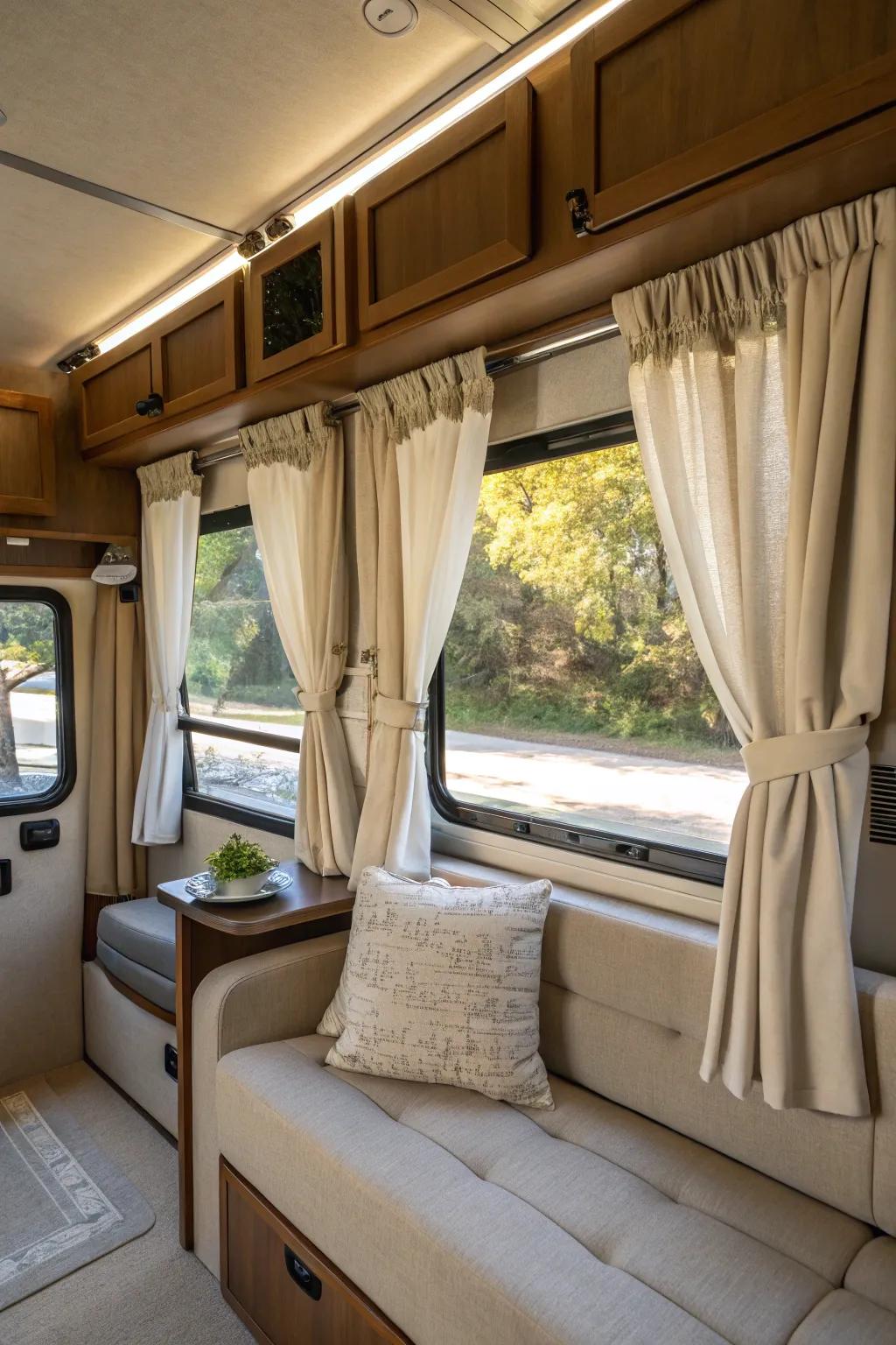 Enhance your RV with perfectly tailored precision-fit curtains.