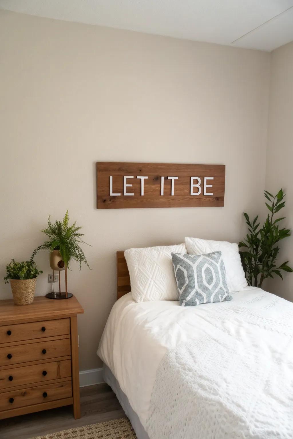 Find peace with a 'Let It Be' sign.