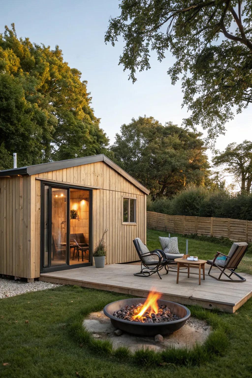 A cozy fire element area for unforgettable evenings.