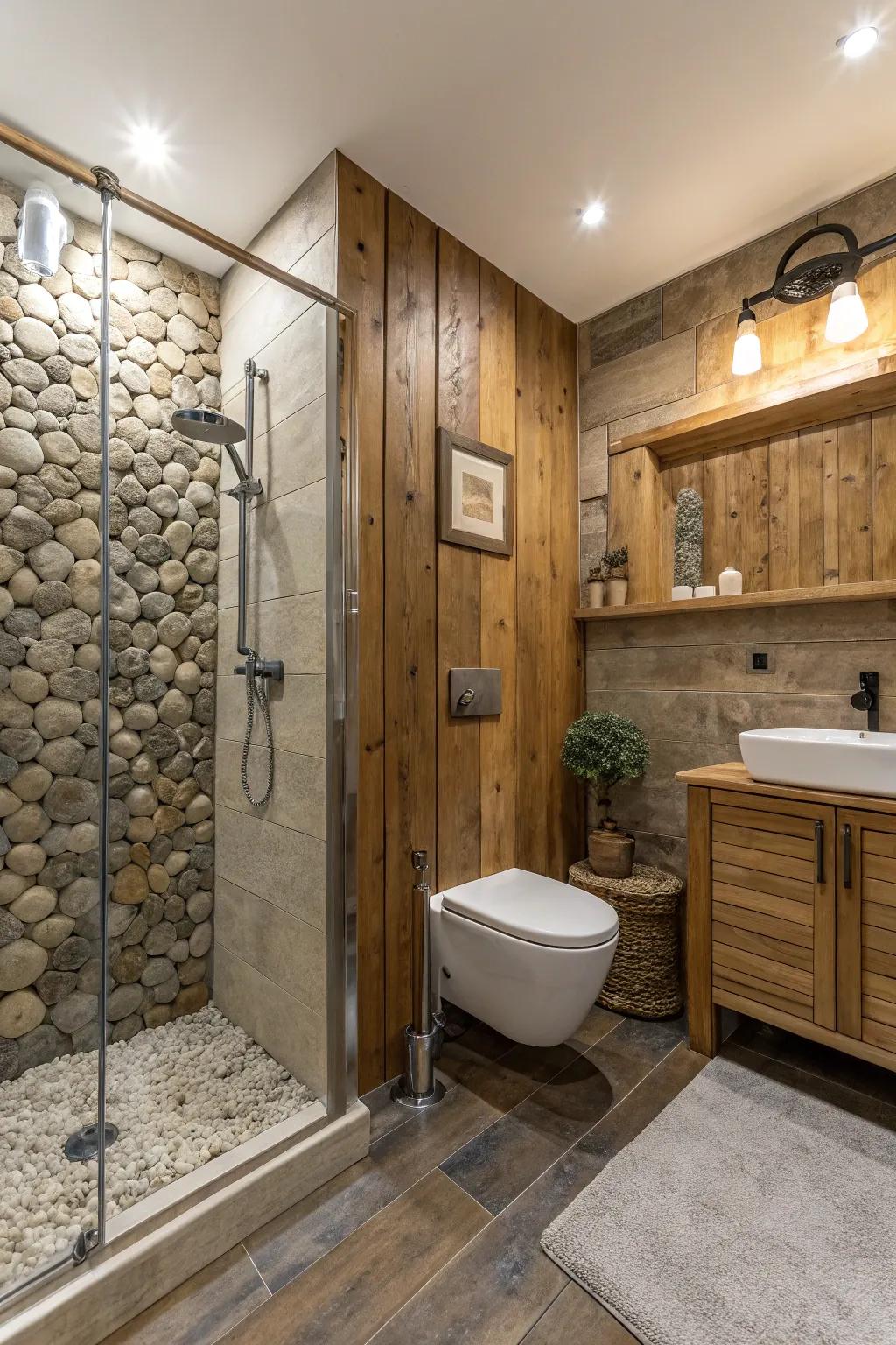 Textures introduce warmth and depth, enriching small bathroom designs.
